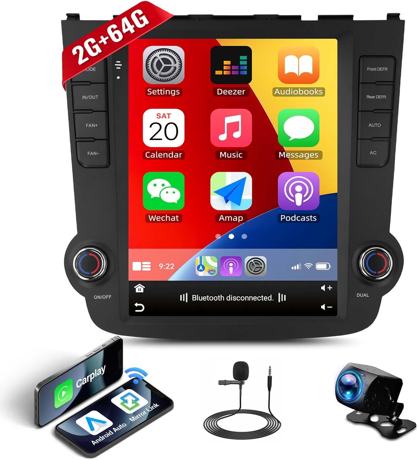Android 14 Car Stereo For Honda CRV 2007-2011 - 9'' Touchscreen With Wireless CarPlay & Android Auto