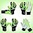 Jalunth Soccer Goalkeeper Goalie Gloves Kids Youth Goal Keeper Field Player Glove Boys Girls Ages 7-8 Years Old Anti-Slip Latex Palm Soft Pu Hand Back Black Green Size 6