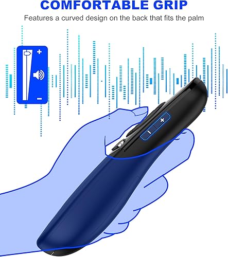 Vista 30 de Presentación Remote Clicker, Presentador Inalámbrico para Presentación de PowerPoint Remote, RF 2.4GHz USB para Mac, Keynote, Ordenador, Portátil