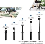 JJC 2 in 1 Extendable Mini Vlogging Tripod & Selfie Stick for Sony ZV-E10 II ZVE10 ZV-1F ZV1F ZV-1 ZV1 RX100 VII A6100 A6400, Canon PowerShot V1 G7X Mark III EOS M50 Mark II R100 R50 R10 & More