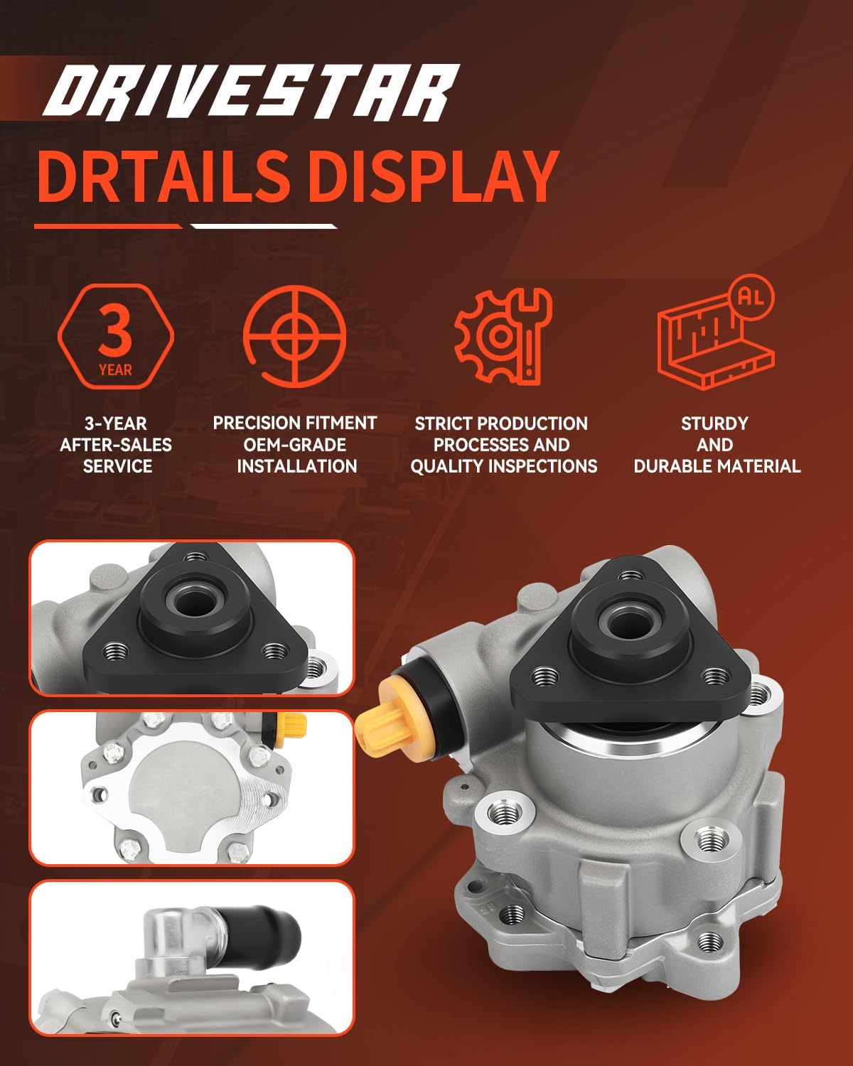 21-5146 Power Steering Pump, for Volkswagen Passat 1998-2003 2.8L, for Audi A4 1997-2001 2.8L, A4 Quattro 1998-2001 2.8L