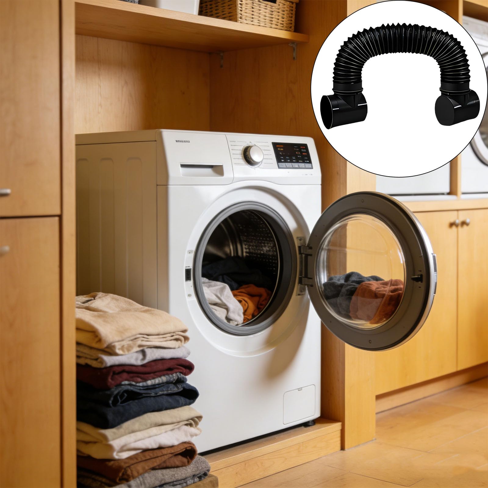 Manguera de ventilación para secadora de 4 pulgadas, codo de 90 grados, alambre de acero reforzado y sellado seguro para un secado eficiente, codo de escape flexible para secadora
