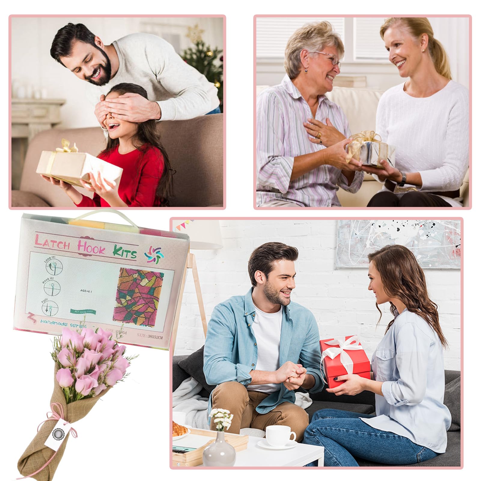 Knüpfteppich Zum Selber Knüpfen DIY Stickkissen Teppich 80 x 115 cm - Unfinished Häkelteppich Set mit Vordruck - Latch Hook Kits für Kinder Erwachsene - Wohnzimmer Teppich Tapisserie Latch Hook Kit