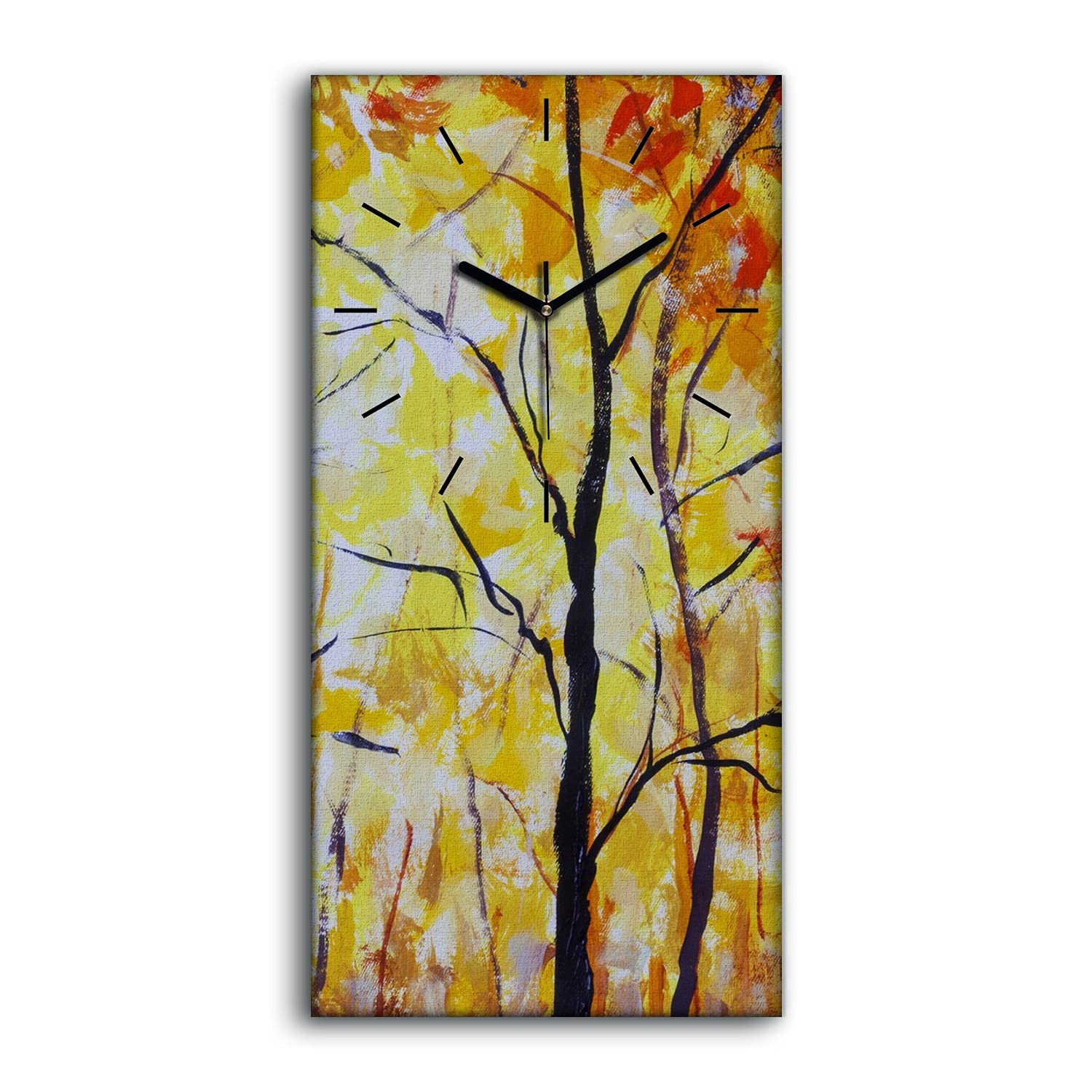 Horloge sur Toile Image Art Moderne 30x60 Art Mural Salon et Chambre Forêt Automne