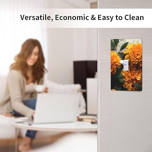 Miniatura 4 de Cubiertas de interruptor de luz de palanca individual, placa de pared de caléndula para interruptor de palanca individual, placa de pared decorativa