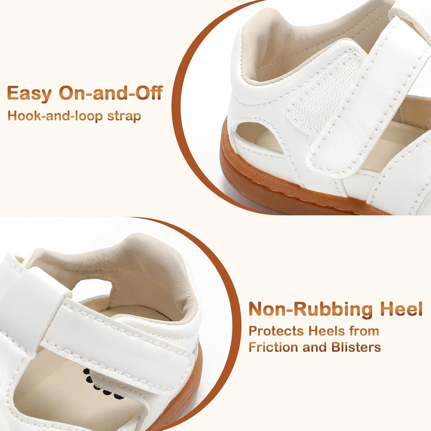 Toddler Girls Sandals Baby Flats Barefoot Mary Jane Dress Shoes Hook and Loops Non-Slip Wedding Church Party School Summer Fall