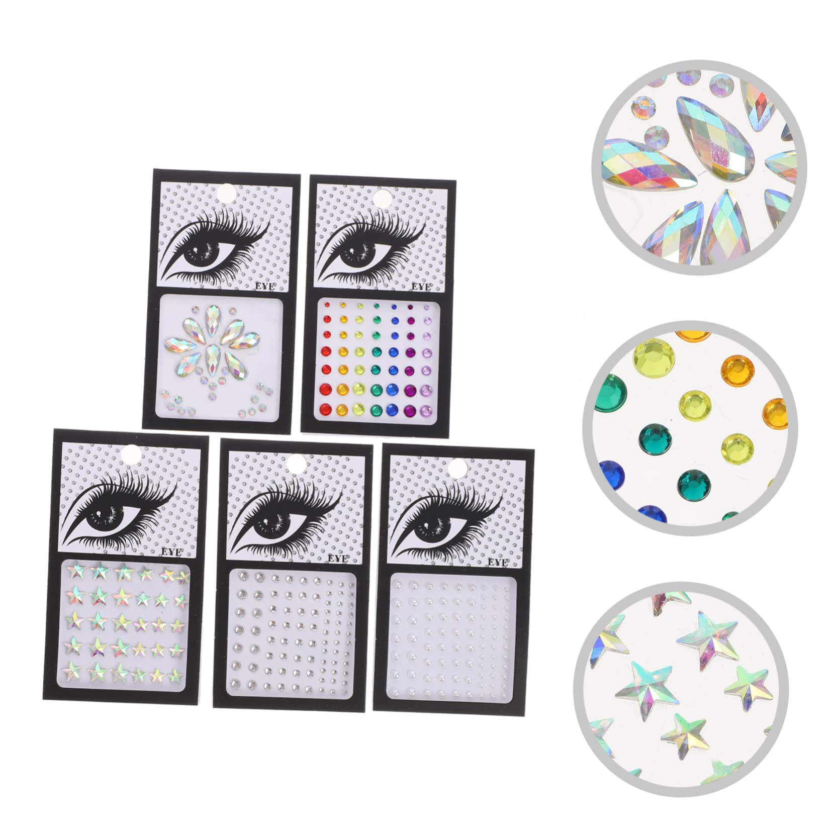 minkissy 25fogli Adesivi Brillantini Per Makeup Di Gemme Per Viso e Occhi Stickers Con Strass Per Festività Di Decorazioni Per Halloween Natale e Feste Vari