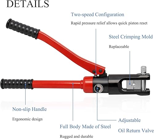 Vista 3 de CGOLDENWALL Alicates de prensado hidráulicos YQK-300 Engarzadora mecánica 13T para cobrealuminioplásticoPexPB con rango de 16-300m (Yqk-300)
