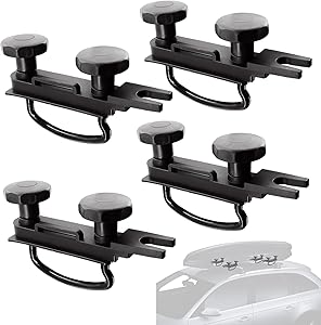 DYOUen 4 Pcs Roof Box Fixing U Bracket Universal Car Van Mounting Fitting Kit Heavy Duty U-bolts Clamps Installation Lock Nuts Accessory Set (4