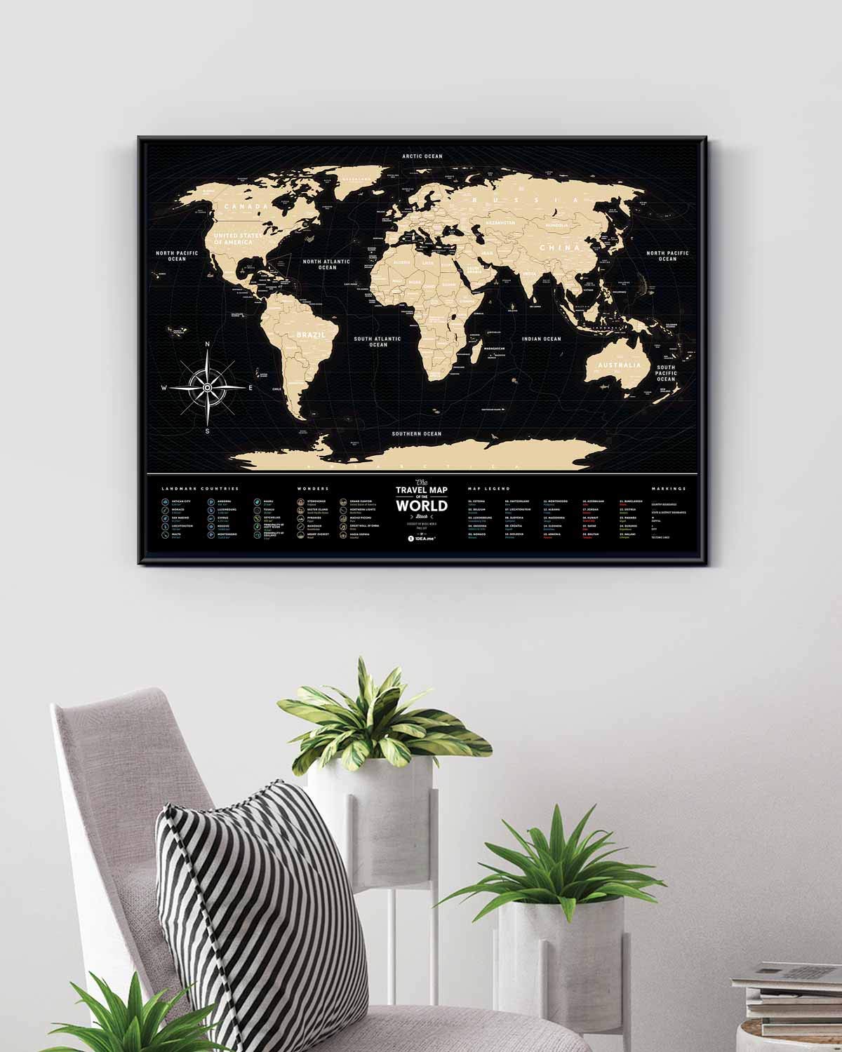 Amazon.co.jp: Travel Map World (Black) トラベルマップ ワールド