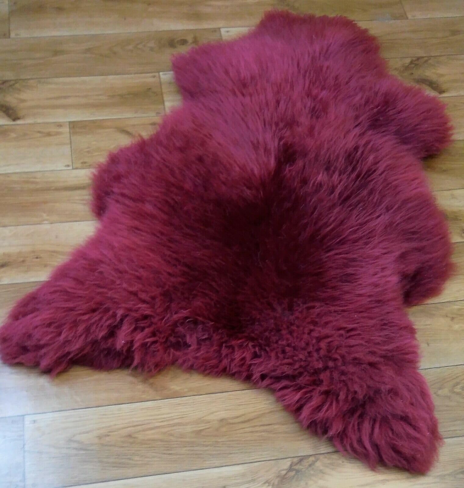 TOP ÖKO LAMMFELL SCHAFFELL Fell Bordeaux ROT NEU L - XXL (100-110 cm x 50-60 cm)