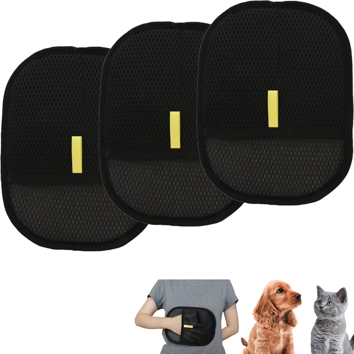 Ensemble D'épilation Pour Animaux De Compagnie, Gants D'élimination Statique Réutilisables, Gants De Toilettage Double Face, élimine Les Poils De Chien Et De Chat Pour Tapis Et Canapé