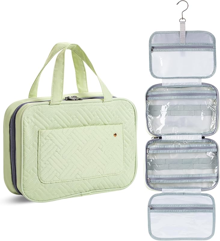 Necessaire de viagem dobrável Ms. Pen verde-pistache com gancho, 1 unidade