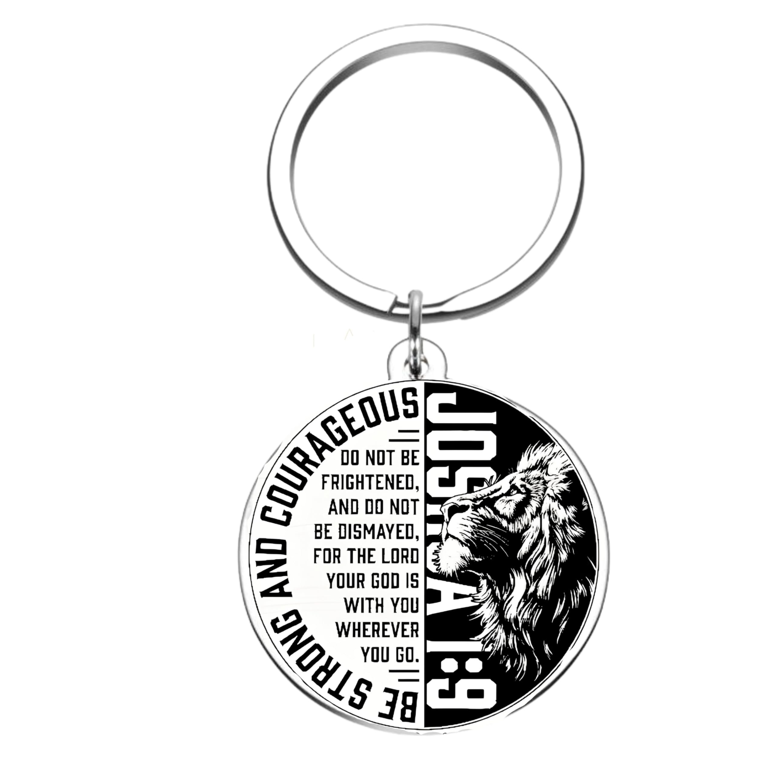 “Be Strong and Courageous” Joshua 1:9 Stainless Steel Keychain – Inspirational Christian Gift for Men and Boys BLSkey2025905-image-15