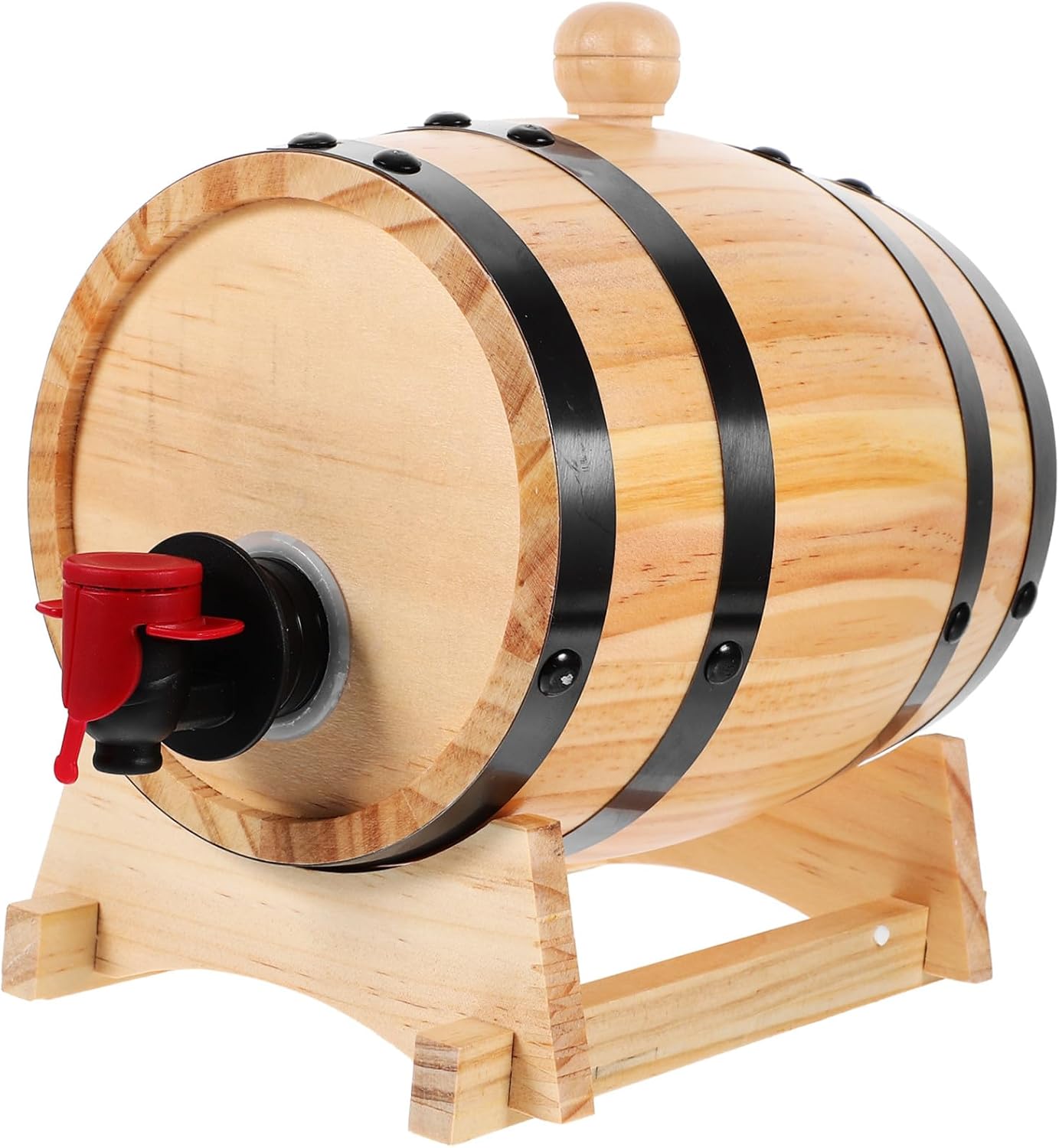 Zerodeko Wooden Wine Aging Barrel with Faucet Capacity Retro Style Wooden Beer and Whiskey Storage for Home Bar and Parties