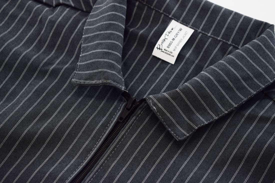 Betty Dain Signature MVP Barber Jacket, Gray with White Stripes, X-Large, 1-Pound : Clothing, Shoes & Jewelry