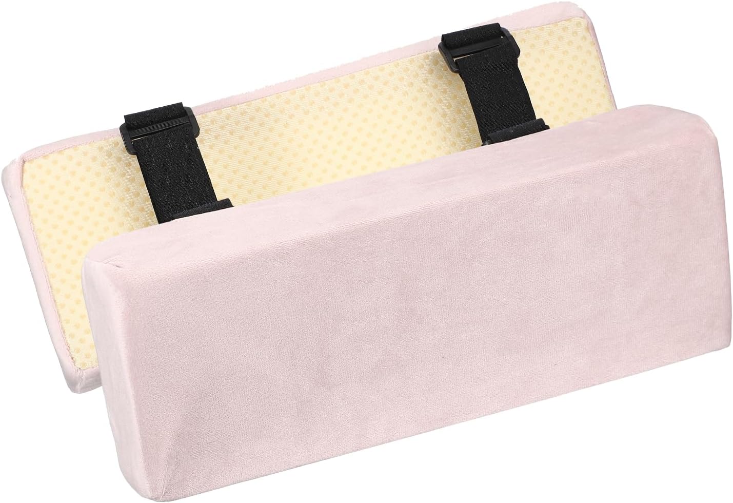 PATIKIL Office Chair Arm Pads, 1 Pair Office Chair Arm Cover Soft Office Chair Armrest Pads Elastic Memory Foam Cotton Removable Washable for Desk Computer Gaming, 27x10x10cm, Pink