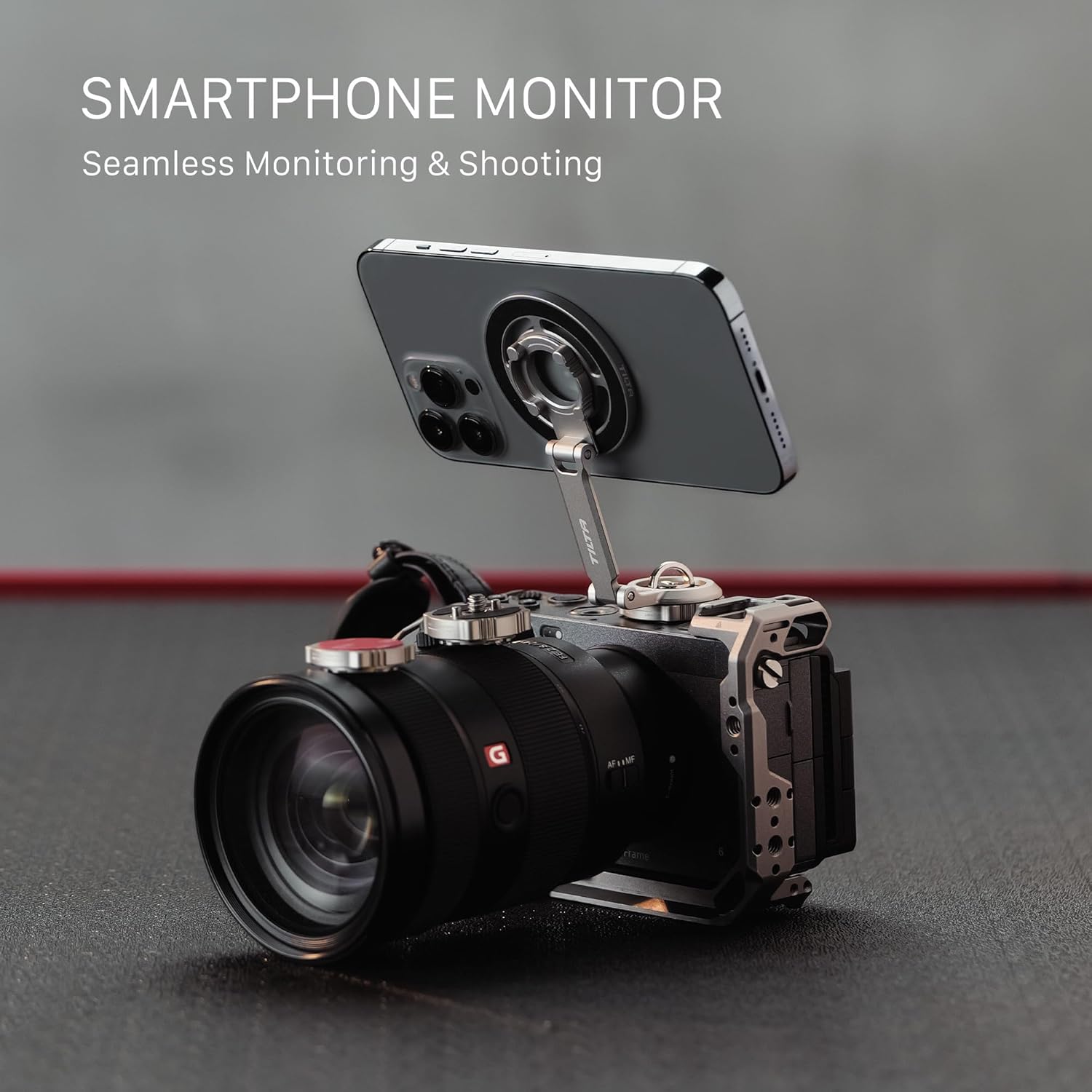 Tilta Magnetic Articulating Mounting Kit – Titanium Gray | Smartphone & Power Bank Holder with Cold Shoe, 1/4”-20 | Multi-Axis Arm for Camera Rigs, Wireless Monitoring, Vlogging