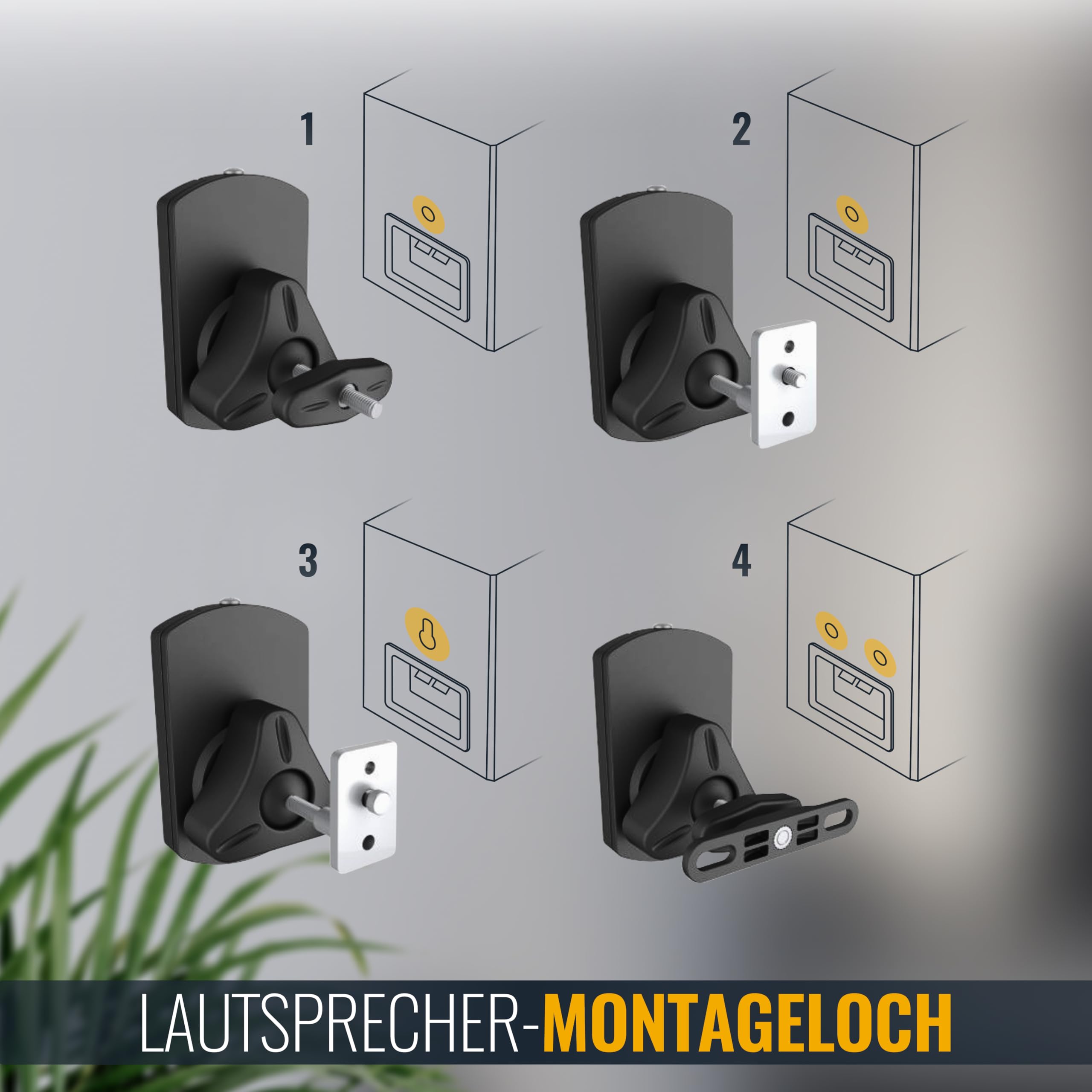 shinar Metalen muurbeugel, set van 2 stuks, compatibel met Sonos Era 100, draaibaar tot 360 graden, kantelbaar -70 °/ 70 ° rotatie zonder stelschroeven, met kabelmanagement, max. 12 kg, zwart