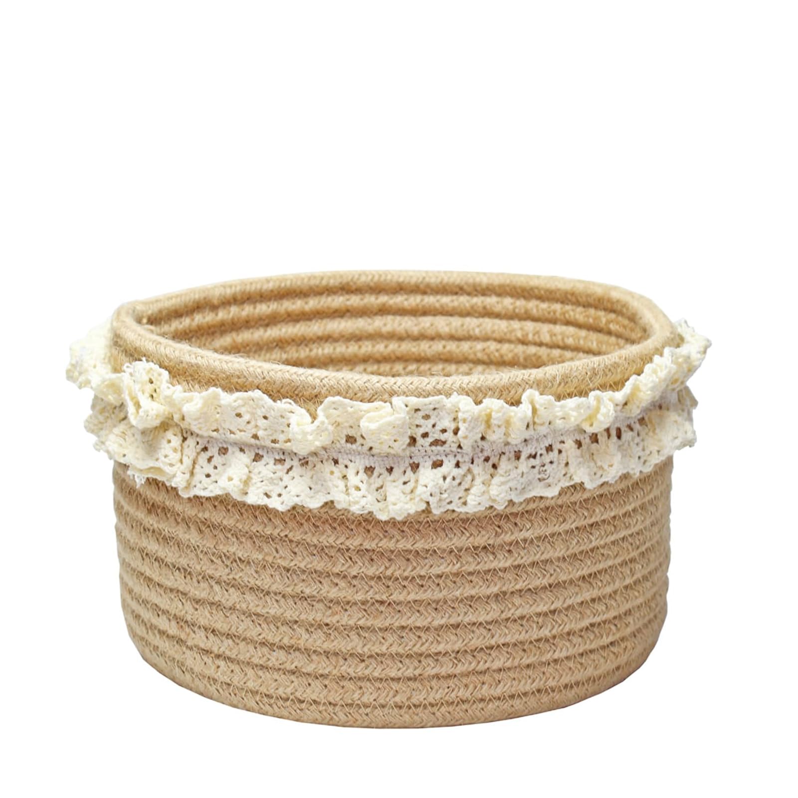 Traumkorb pour Cadeaux Jolis Petits paniers Ronds pour bébé Mariage Anniversaire Mini Déco Paniers en Jute et Corde pour la décoration de la Maison Marron 20 x 2