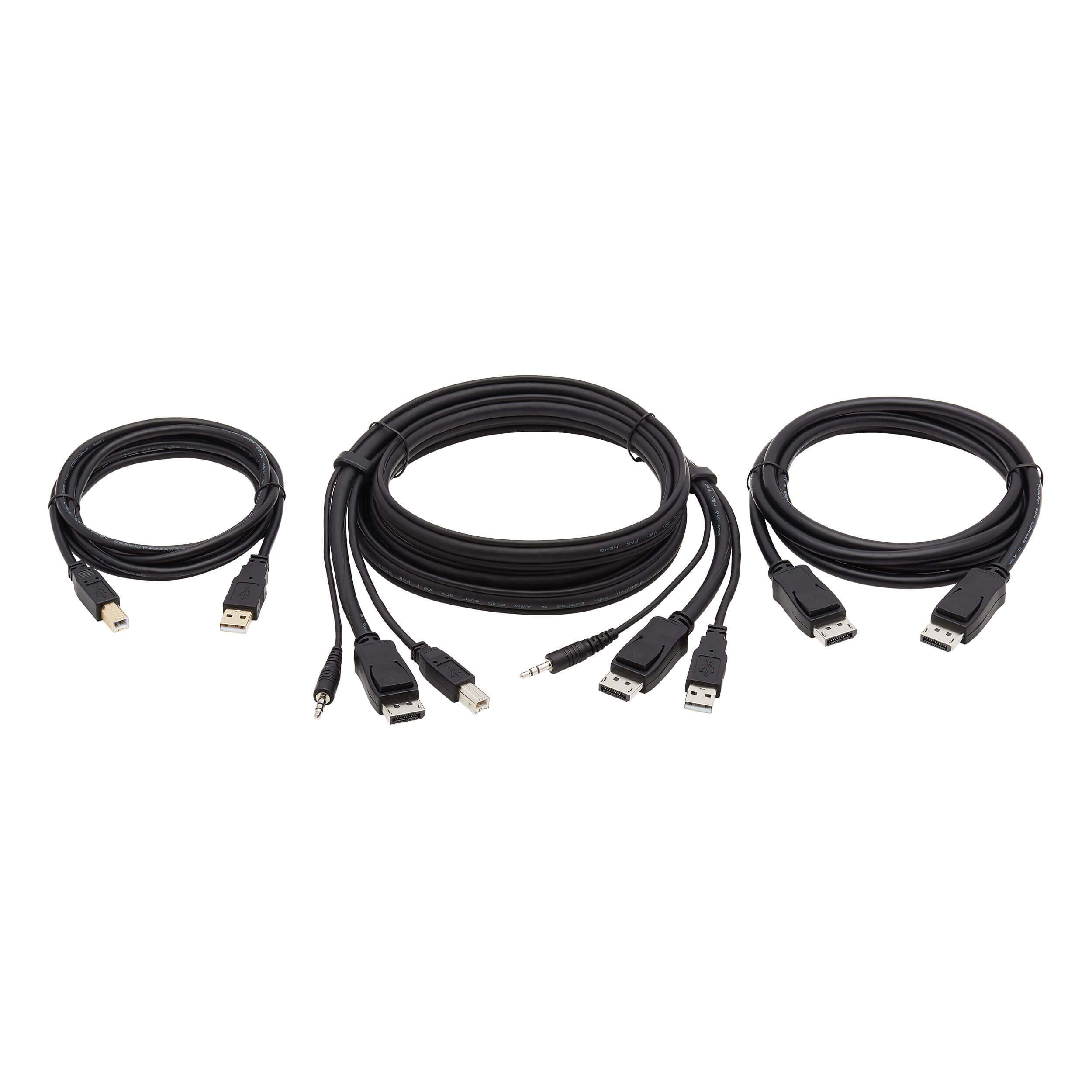 Tripp Lite DisplayPort KVM Cable Kit 4K USB 3.5mm 3xM/USB mm DP mm 6ft (P783-006-DPU)
