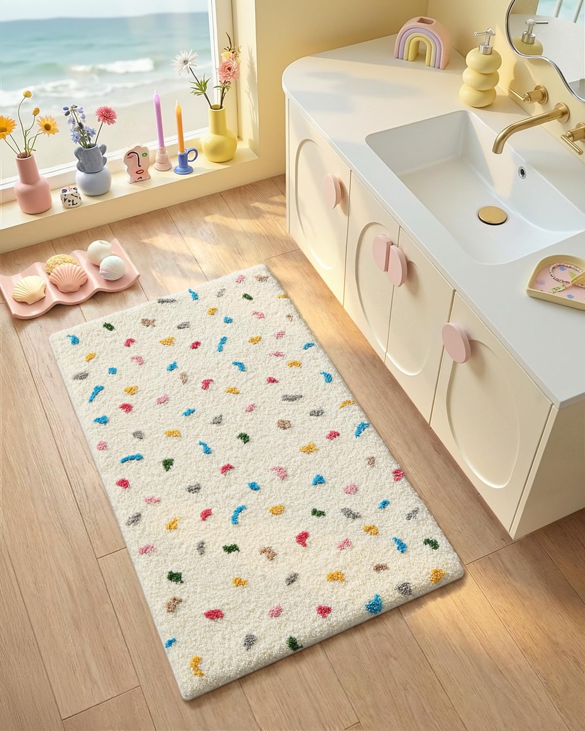 COLOR&GEOMETRY Tapis Salle de Bain Antidérapant Absorbant 90x60cm