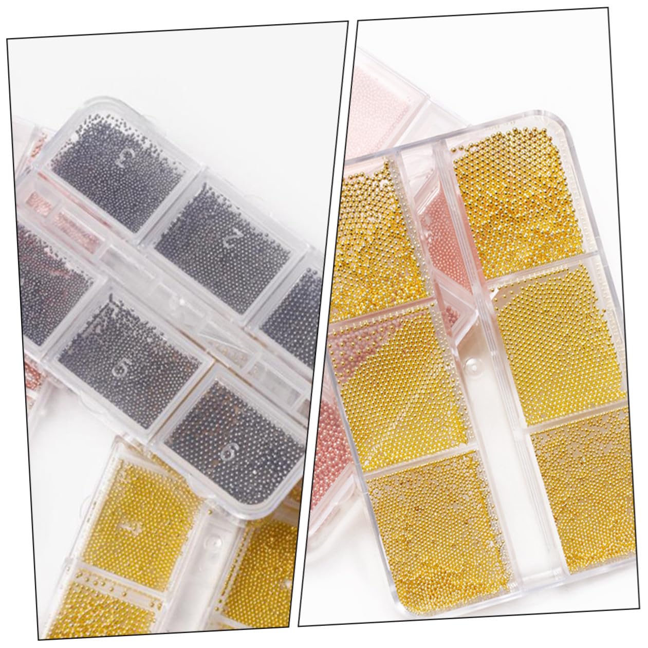 minkissy 3 Set Di Perline Per Nail Art Perline Per Unghie in Metallo Per Donne E Ragazze Mini Perline Decorative Rotonde Per Lartigianato E La Decorazione Della Casa 4 Scatole * 3