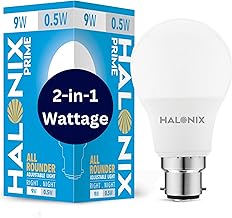 Halonix 2 in 1 All Rounder 9W,0.5W B22D Led Bulb Cool White & Off White,Pack of 1, Multi Wattage with Adjustable led Light Price in India