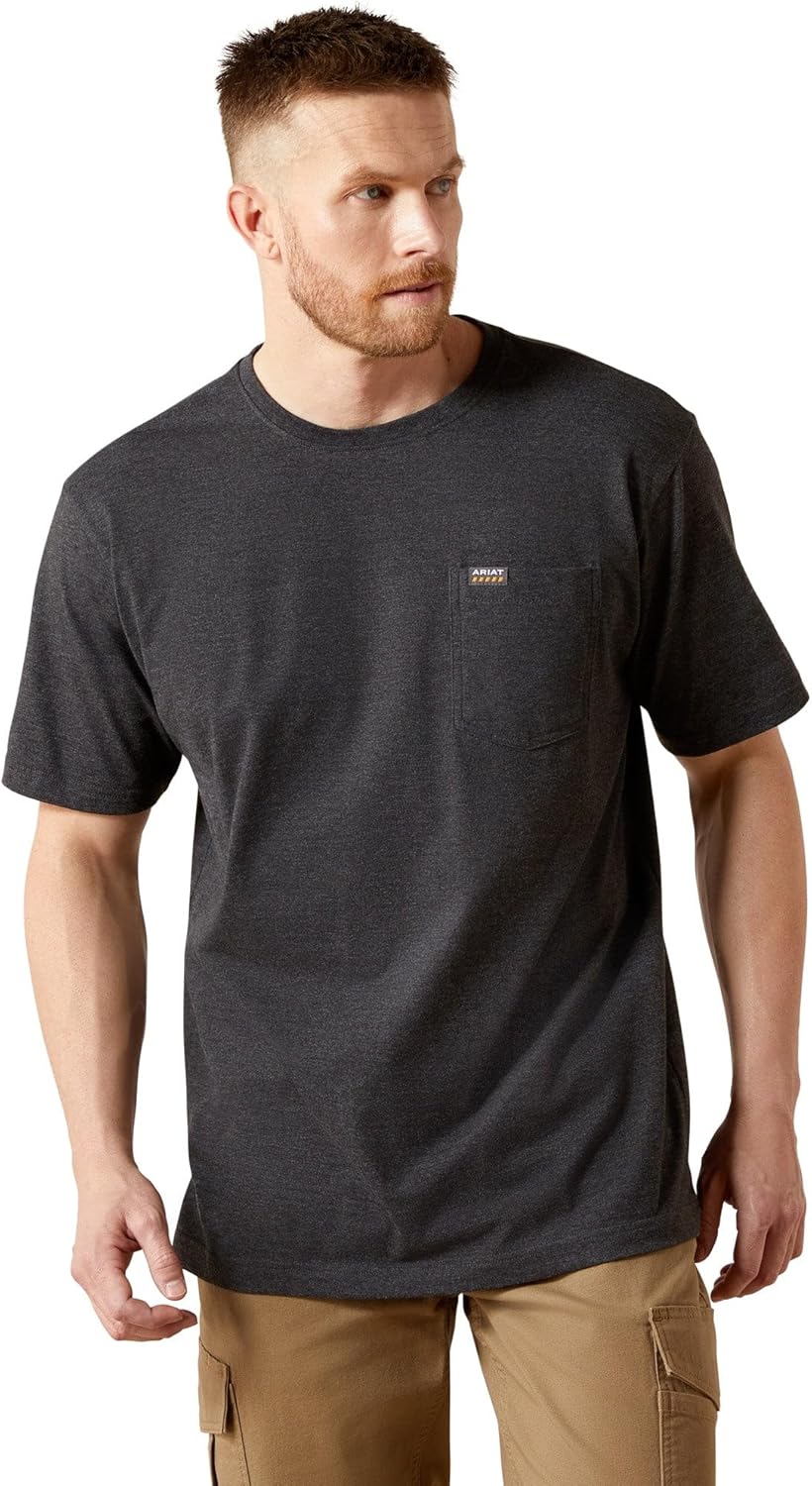 Ariat Mens Rebar Cotton Strong Standard Pocket T-Shirt