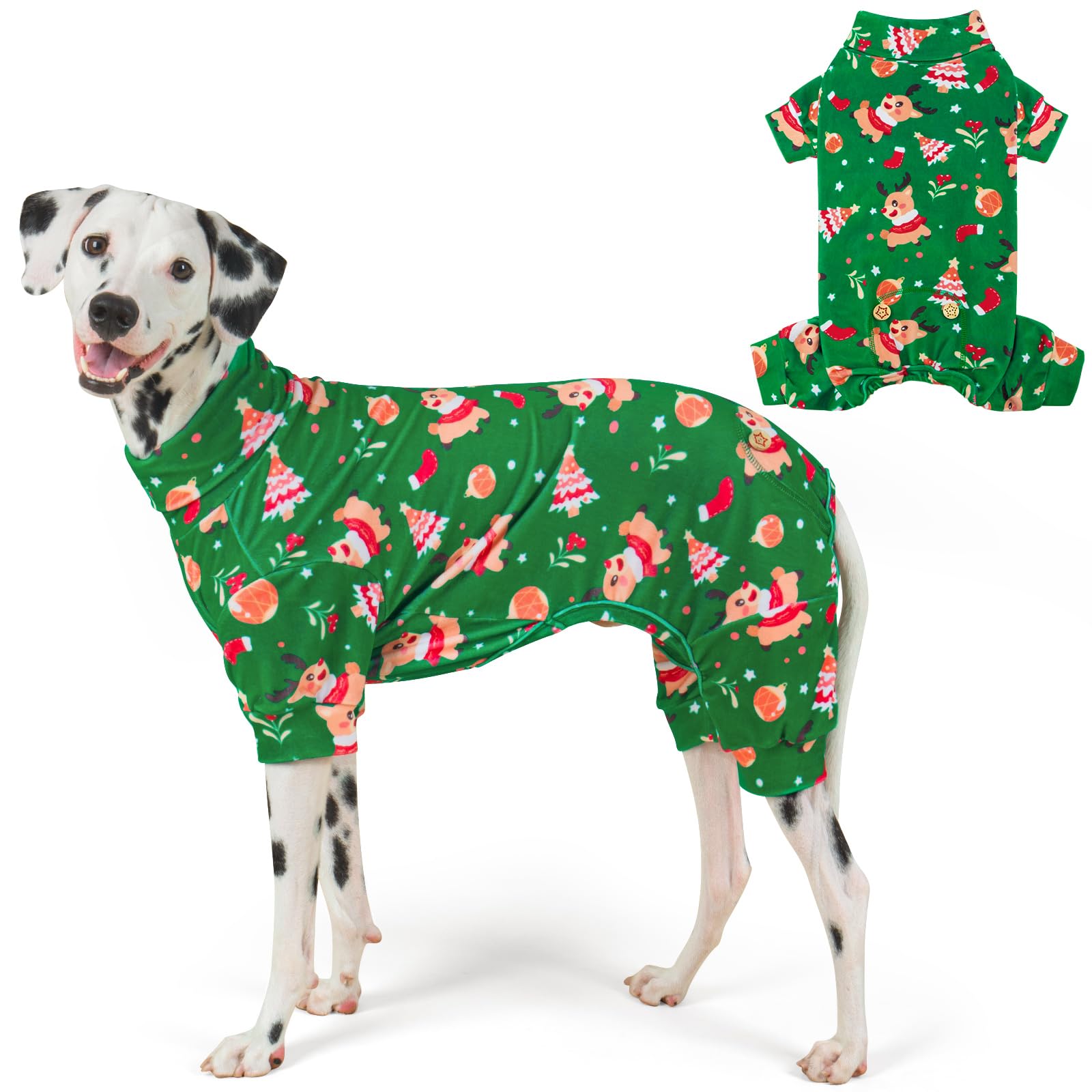KYEESE Pijama de Navidad para perro, ropa para gato, pijama elástico para perro, pijama para perro, disfraz de perro de tamaño mediano, ropa suave para perro, abrigo de terciopelo para perro, traje de