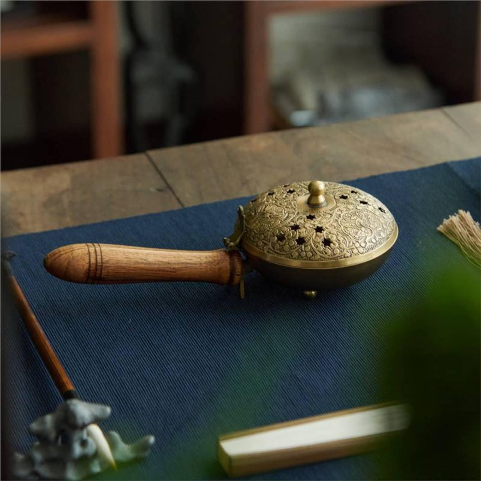 tore D'fumigazione con Manico in Legno Vintage tore di Fumigazione Artigianale Incensiere per Studio