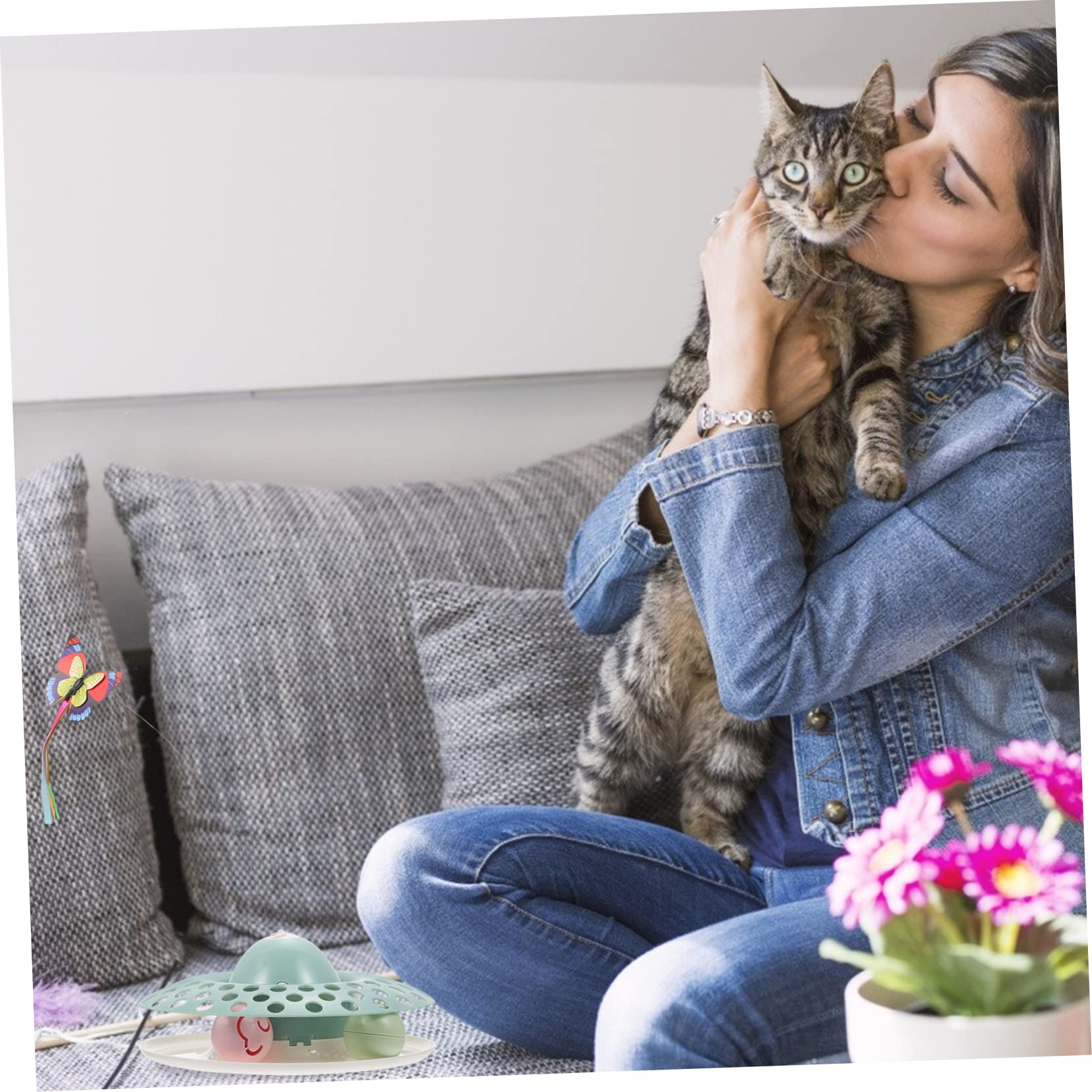 BESPORTBLE 1satz Elektrisches Interaktives Katzenspielzeug Mit Katzenminze Automatischer Spielzeug-katzenteller Für Katzen Stimulierung Von Jagdtrieb Und Spielspaß Für Drinnen Und Draußen