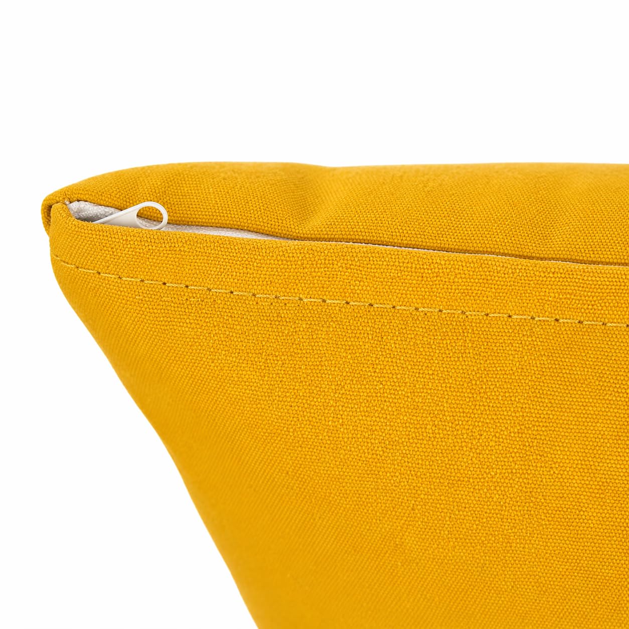 Dekoratives Kissen, abnehmbarer Bezug, 45 x 45 cm aus Polyester, Dekokissen mit waschbarem Bezug und Reißverschluss, ideal für Sofa, Terrasse und Garten (Ockergelb)