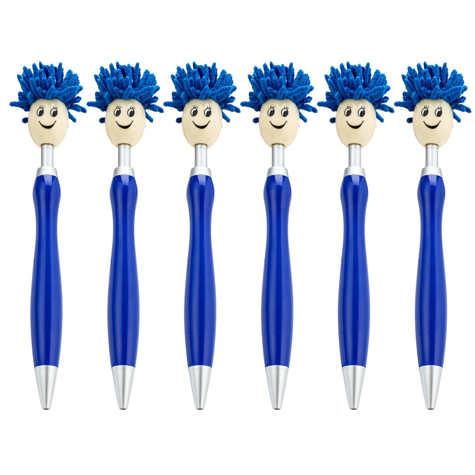 Buxuaaaa 6pcs Smooth Writing Pen Mop Head Pen Pressing 1.0mm Retractable Ballpoint School