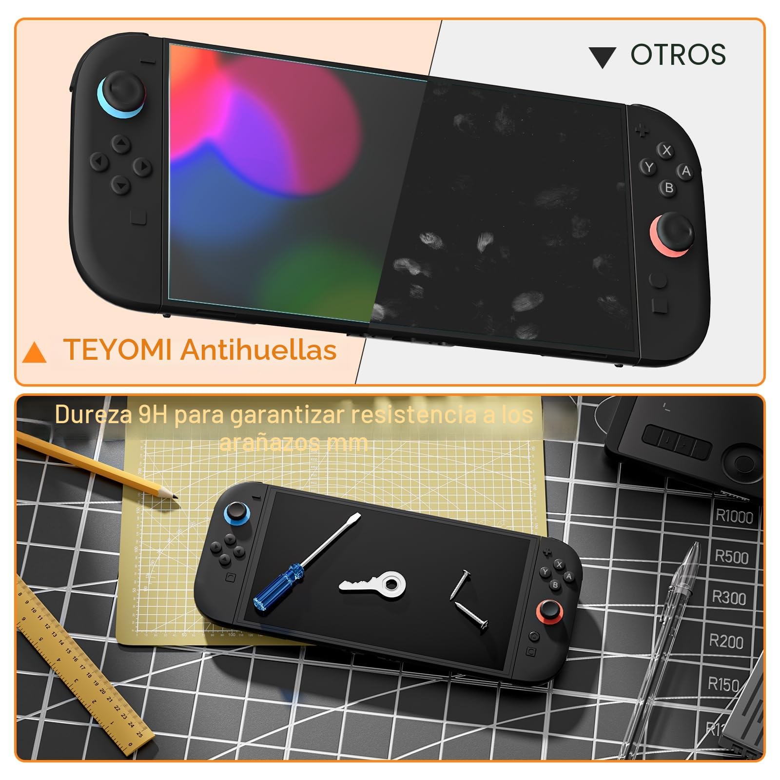 Teyomi 2 Pieza Protector de pantalla compatible con Nintendo Switch 2, vidrio templado para Nintendo Switch 2 de alineación automática, película protectora fácil de instalar,antiarañazos, Sin burbujas