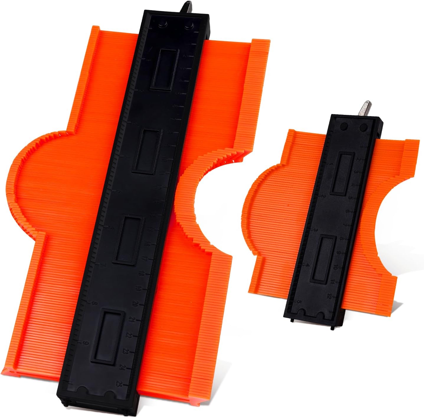 2Pack Contour Gauge Tool (12+5Inch) with Adjustable Lock，Fathers Day Gifts，Super Gauge Shape and Outline Angle Measuring tool to Copy Angles and Odd Shapes，Tile Flooring, Woodworking Tools