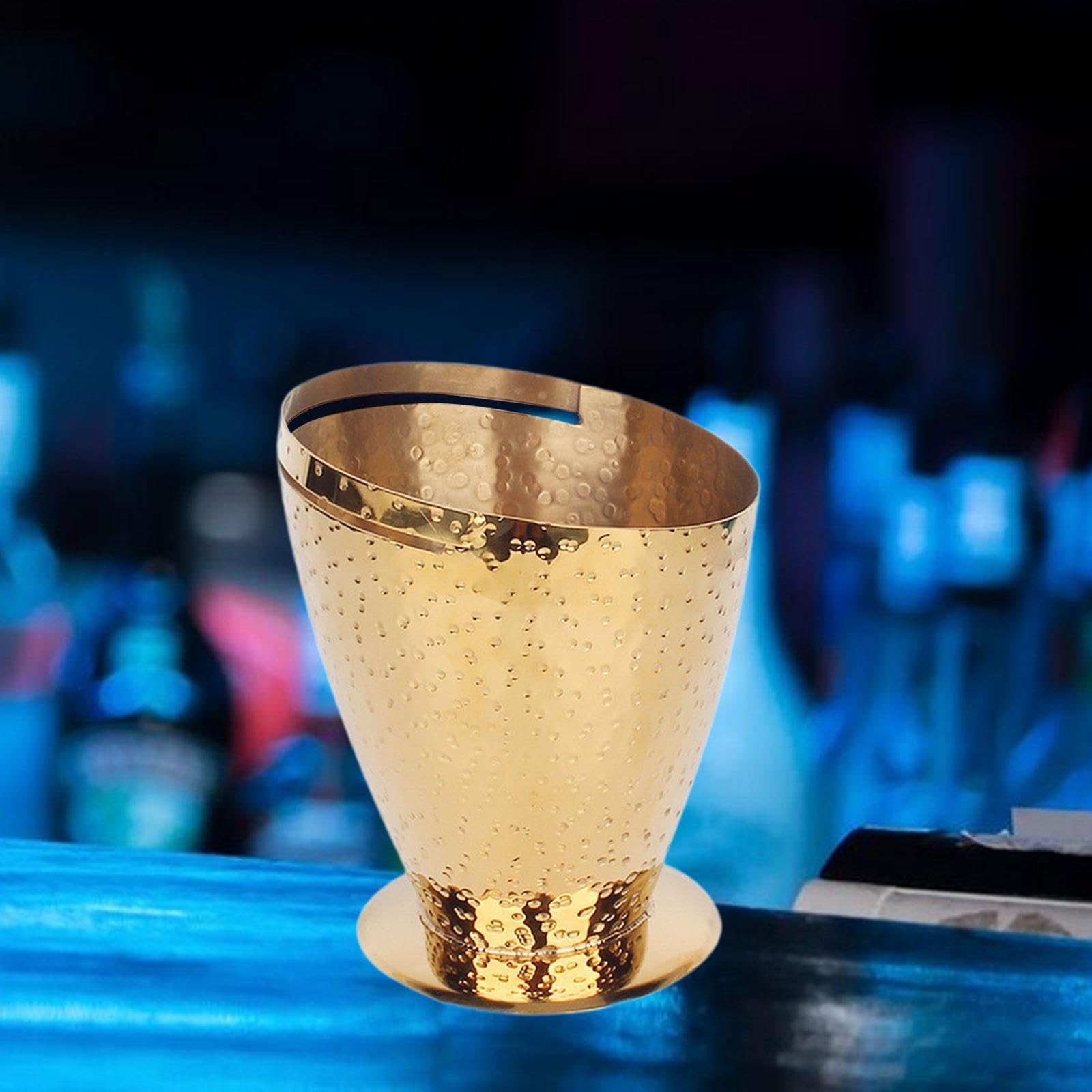 Cubitera, Recipiente para Hielo, Cubeta para Bebidas a Prueba de Fugas, Cubeta para Bebidas para Barbacoa, Comedor, Hotel, Picnics, Artículos Nocturno, Oro, tal como se describe