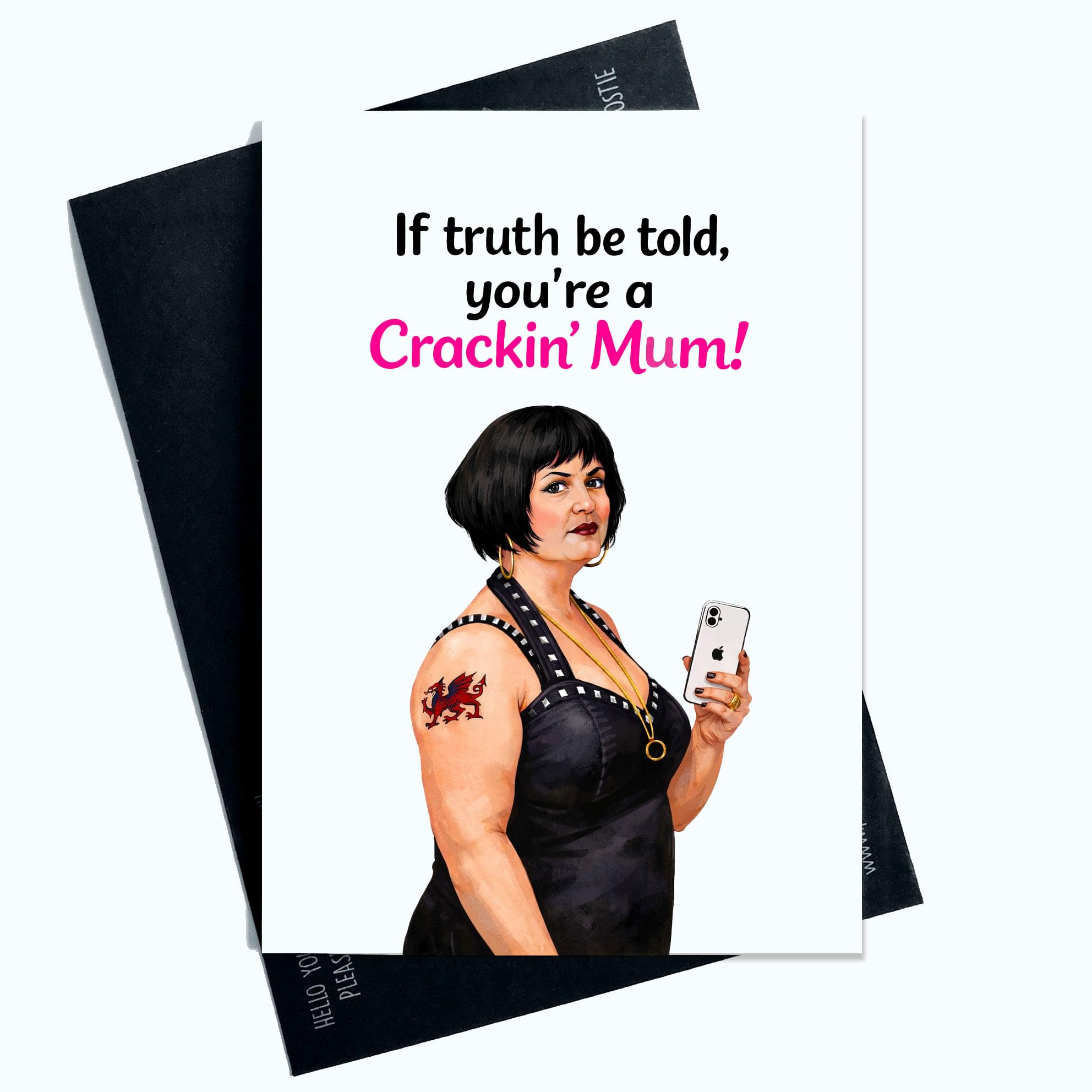 Peachy Antics Funny Mother’s Day Card – Crackin Mum Joke Card, A5 Size Blank Inside with Envelope, Novelty Mothers Day Card Gift for Mum, Nessa Inspired Humour Card Present For Her Funny SP451