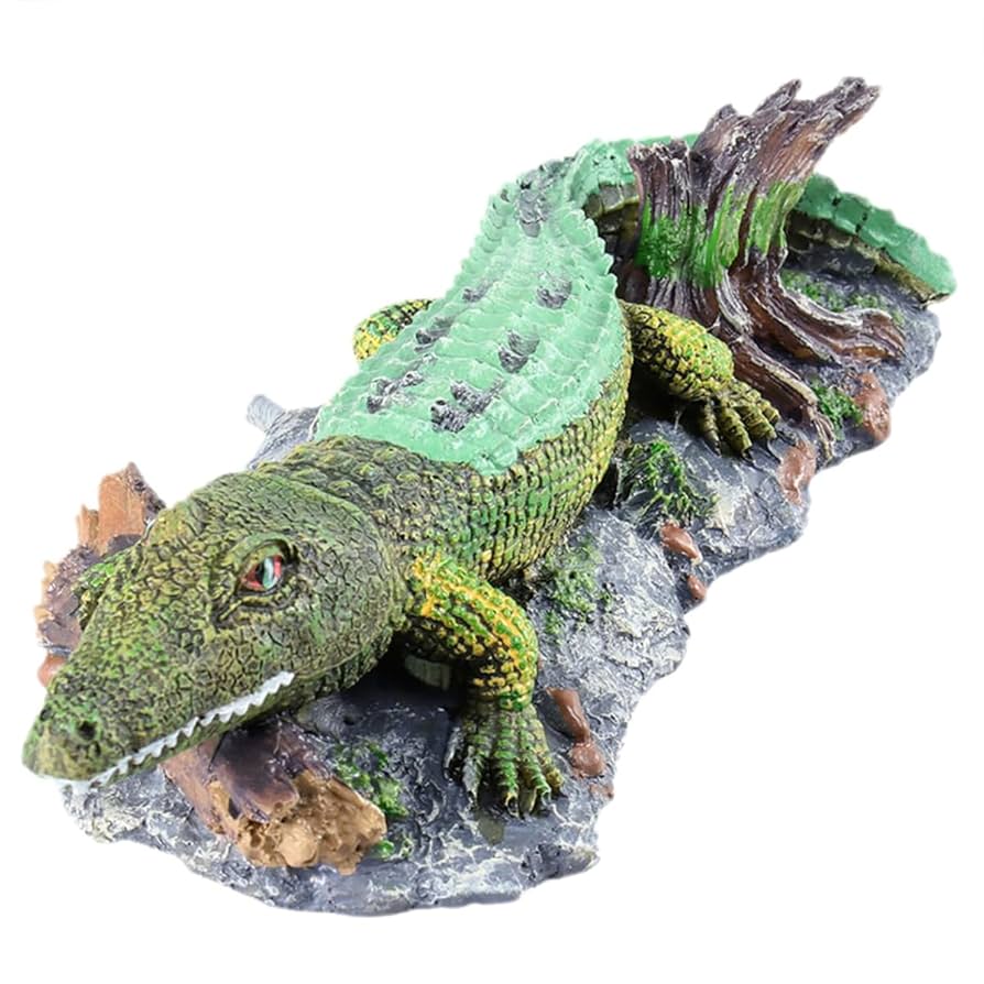 Amazon | 水槽 ワニ 装飾 水族館のワニの置物 口は開閉可能