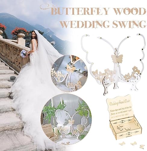 Miniatura 7 de XEL Libro de invitados alternativo de mariposa, libro de invitados de boda personalizado, libro de invitados personalizado para baby shower, fiesta