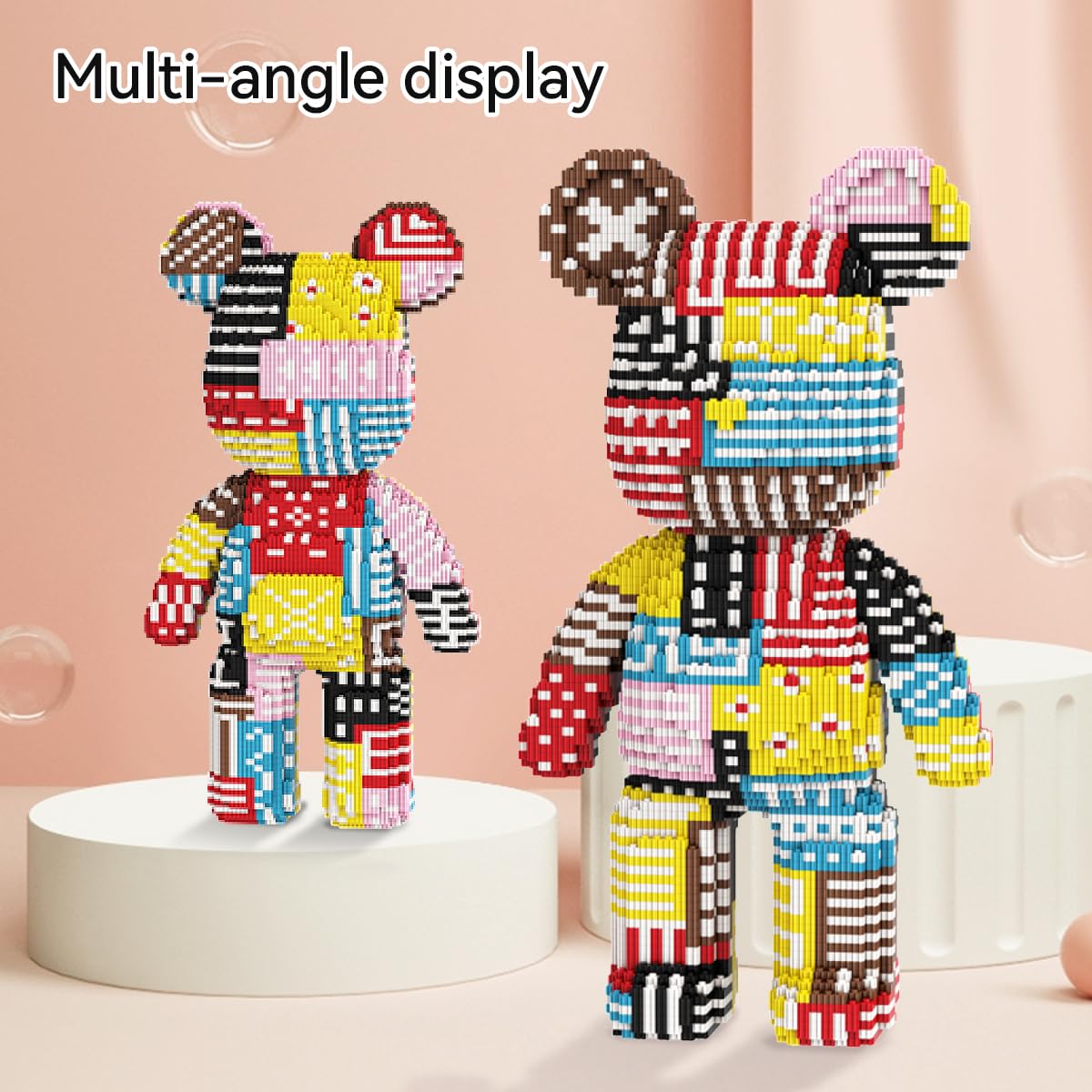 DAHONPA Color Blocking Patterns Bear Micro Building Blocks Set (5350 PCS) - Image 3