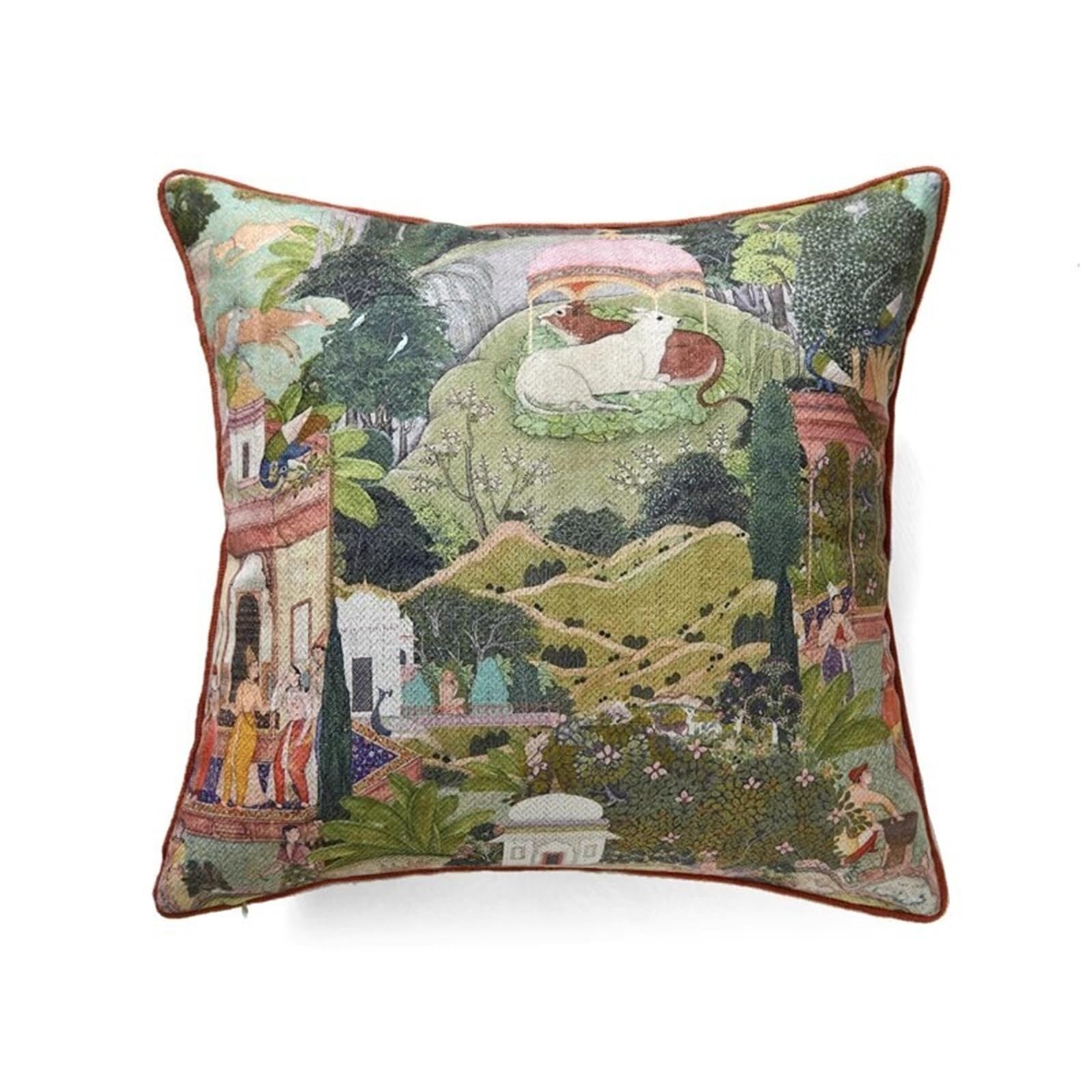 Pillow Cases Cushion Cover Luxurious Charm Of Salon Retro Lumbar Pillow Case For Living Room(A,30x50cm(NO FILLING))