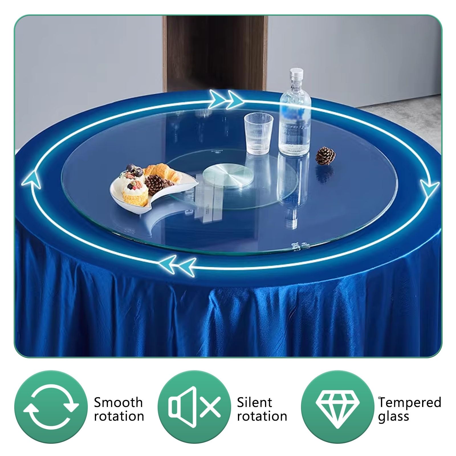 Lazy Susan, organizer per giradischi, piatto rotante per uso domestico, ristoranti, feste, matrimoni, eventi