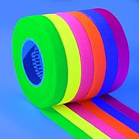 Vista 18 de Tela fluorescente reactiva a la luz negra ultravioleta/cinta de neón Gaffer, cinta de punta súper brillante para suministros de fiesta brillante, 1