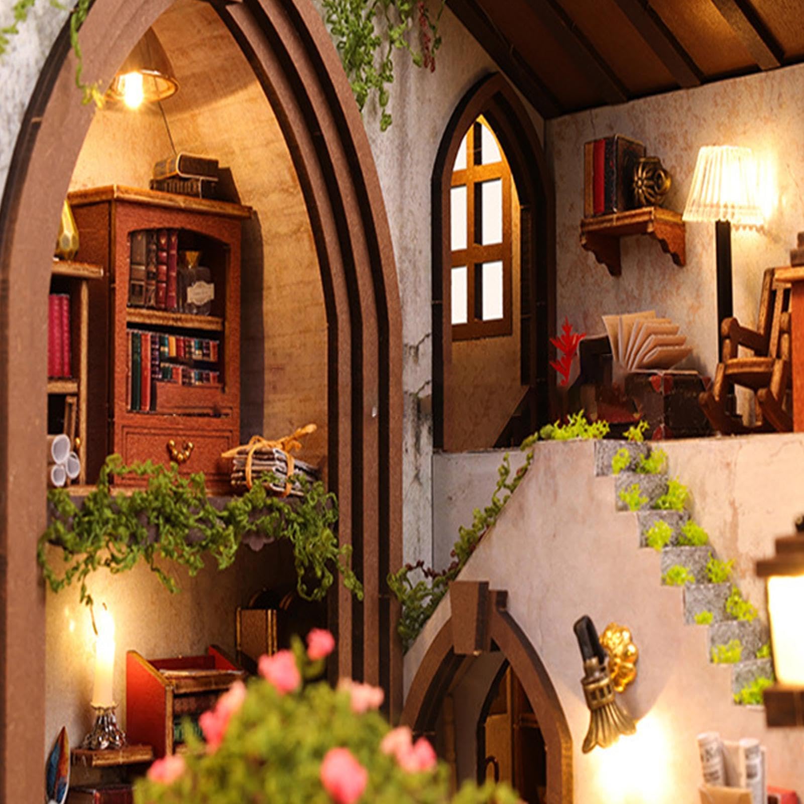 Kit Miniatura Casa in Legno Fai Da Te Luce Calda Realistica in Legno