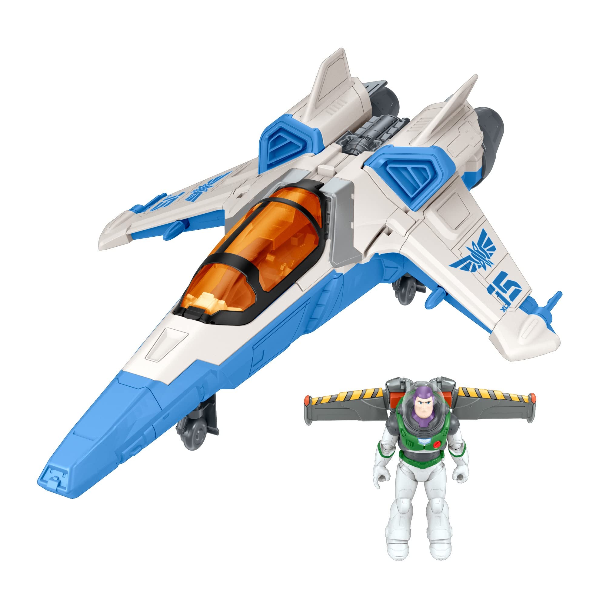 Disney and Pixar Lightyear Toys , Buzz Lightyear Figure with Blast and Battle XL-15 Spaceship , Collectible Set , Gifts for Kids