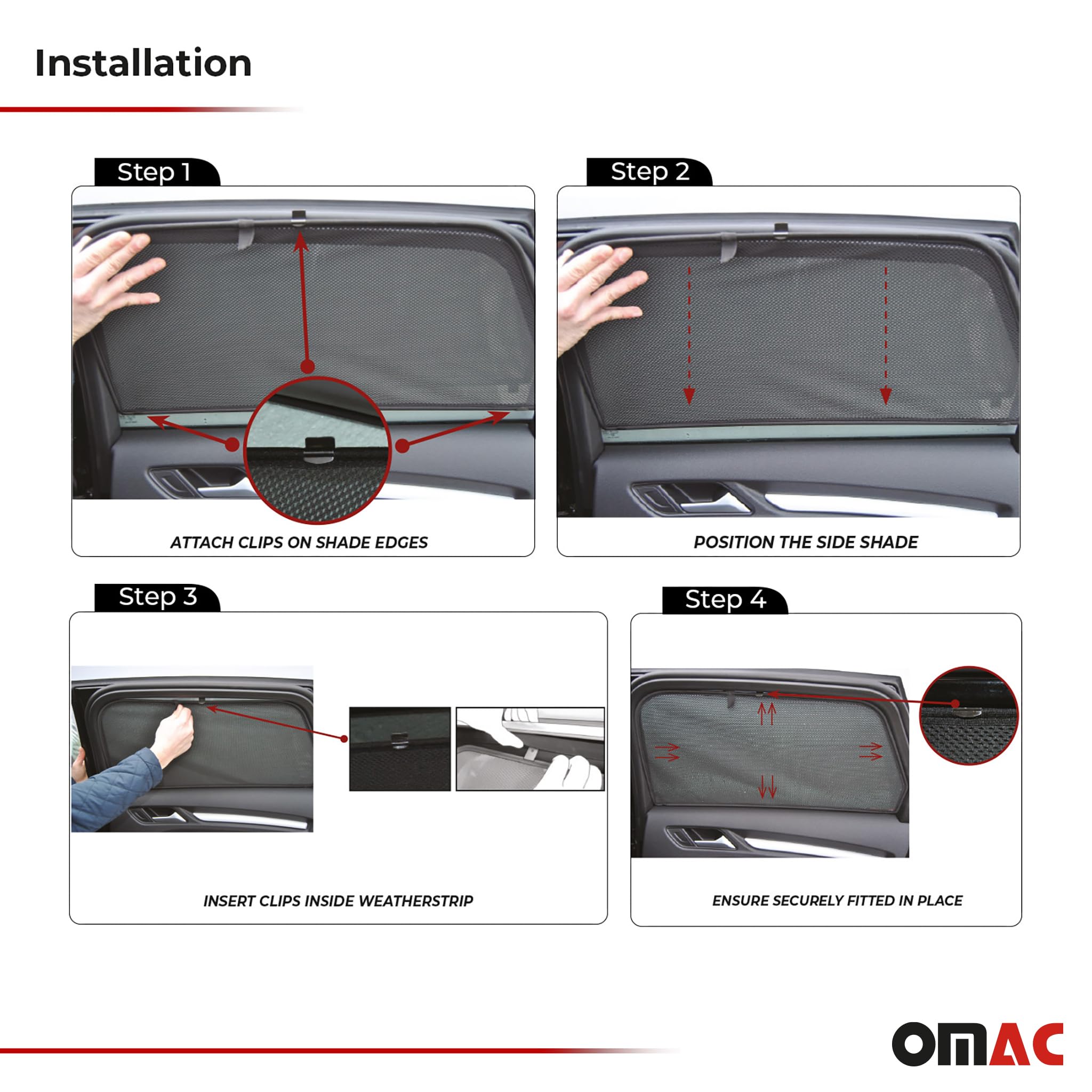 OMAC Tendine Parasole Blenden compatibile con Ford Focus 5tür Kasten 2018-2025 hintere Porte 2tlg