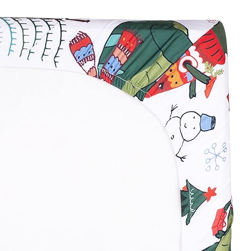 Miniatura 6 de UOMNY Sábana bajera ajustable de dinosaurio de Navidad, sábana de bebé para colchones estándar de cuna y niños pequeños, sábana de cama para