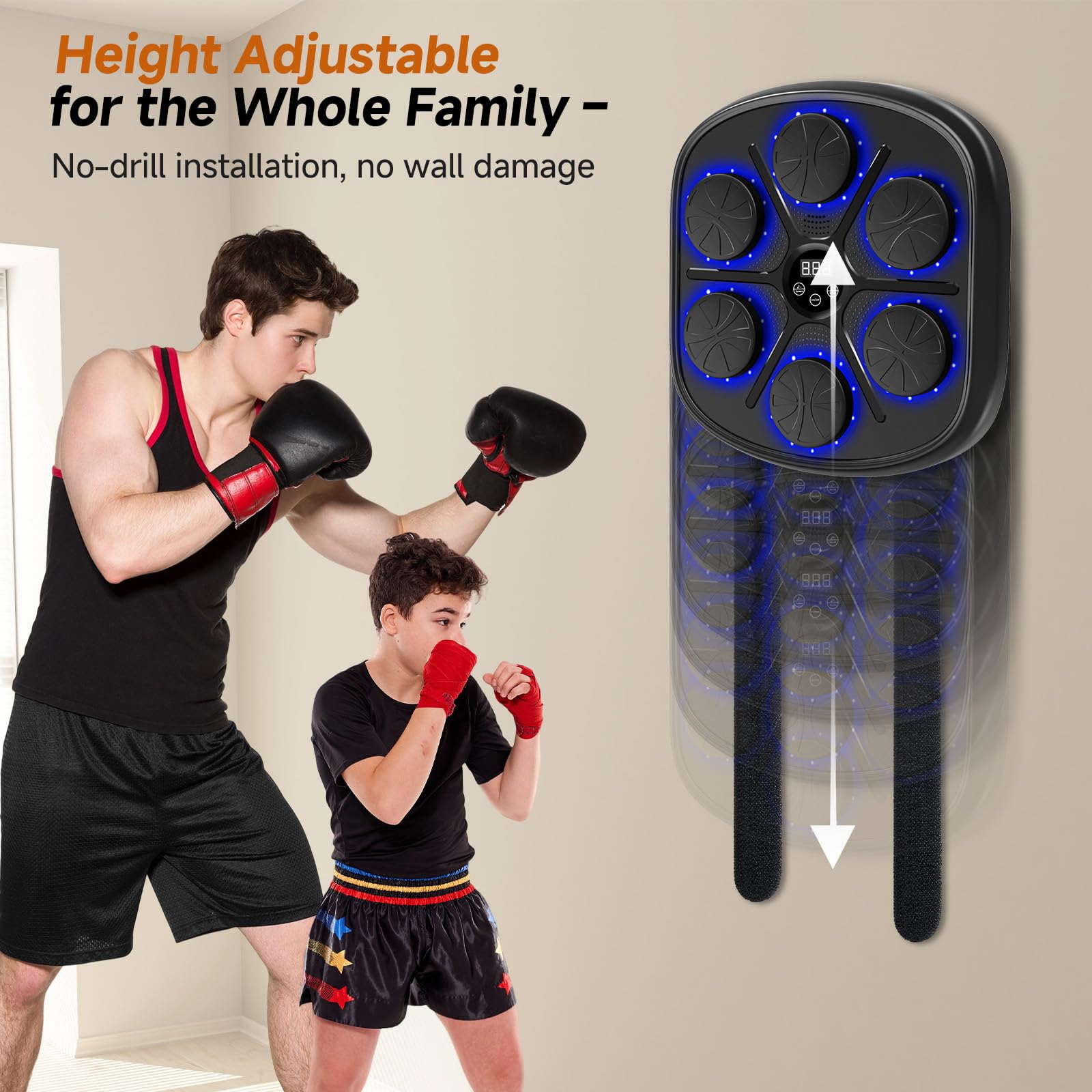 Zeinlenx Muziek Boksen Machine met Handschoenen, Smart Bluetooth Boksen Machine Wandmontage, Muziek Boksen Machine voor Volwassenen en Kinderen, Thuis Indoor Boksen Workout Machine Zeinlenx Muziek Boksen Machine met Handschoenen, Smart Bluetooth Boksen Machine Wandmontage, Muziek Boksen Machine voor Volwassenen en Kinderen, Thuis Indoor Boksen Workout Machine