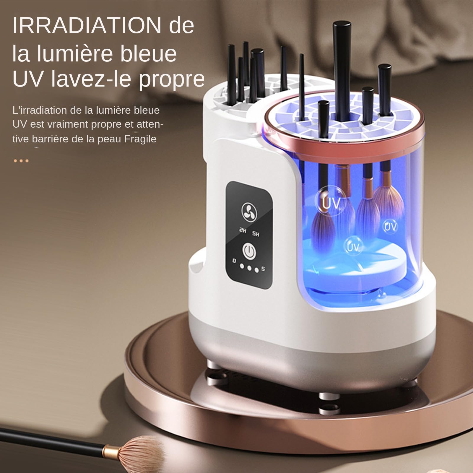 Limpiador Automático de Brochas de Maquillaje Lavado Suave con Secado